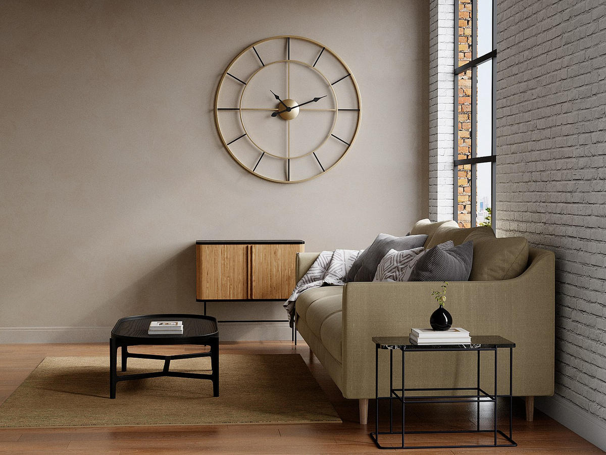 GROSSE Wanduhr - Metall - 110 cm - Goldfarben - ASHLAND - Goldfarben, Metall (110/110/6cm) - Vente-Unique