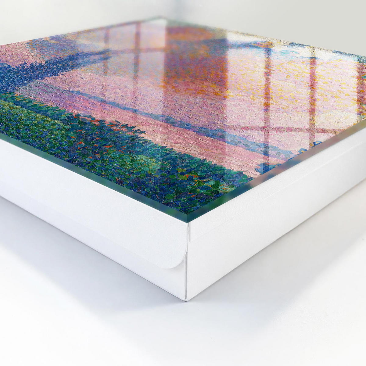 SCHLÜSSELBOX Weiß 30x30 cm – Türöffnung nach rechts - Farbenfrohe Natur - Pink, Metall (30/30/5cm) - TULUP