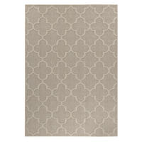 TEPPICH Outdoor Flachgewebe Skandi-Muster Polypropylen Balkon Beige Rechteckig 120x170 - Beige, Textil (120/170cm) - KADIMA DESIGN