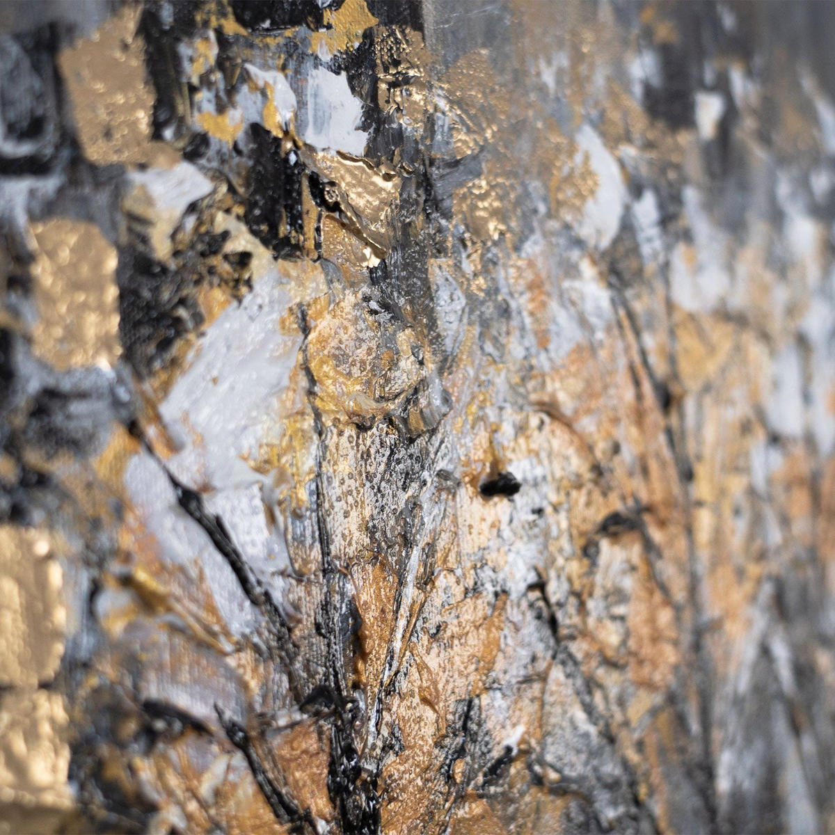 GEMÄLDE Goldener Abend auf Keilrahmen 115x50 cm - Schwarz, Holz (115/50cm) - YS-art gallery