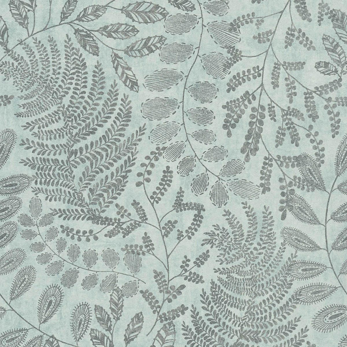 VLIESTAPETE Blau 53/1005 cm - Silberfarben, Textil (53/1cm) - KUNSTLOFT