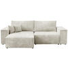 ECKSOFA Pedro mit Schlaffunktion Weiß Cord - Weiß, Textil (255/153cm) - Bromarkt