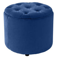 SITZWÜRFEL Samt Blau - Blau/Schwarz, Kunststoff/Textil (44/42/44cm) - CLP