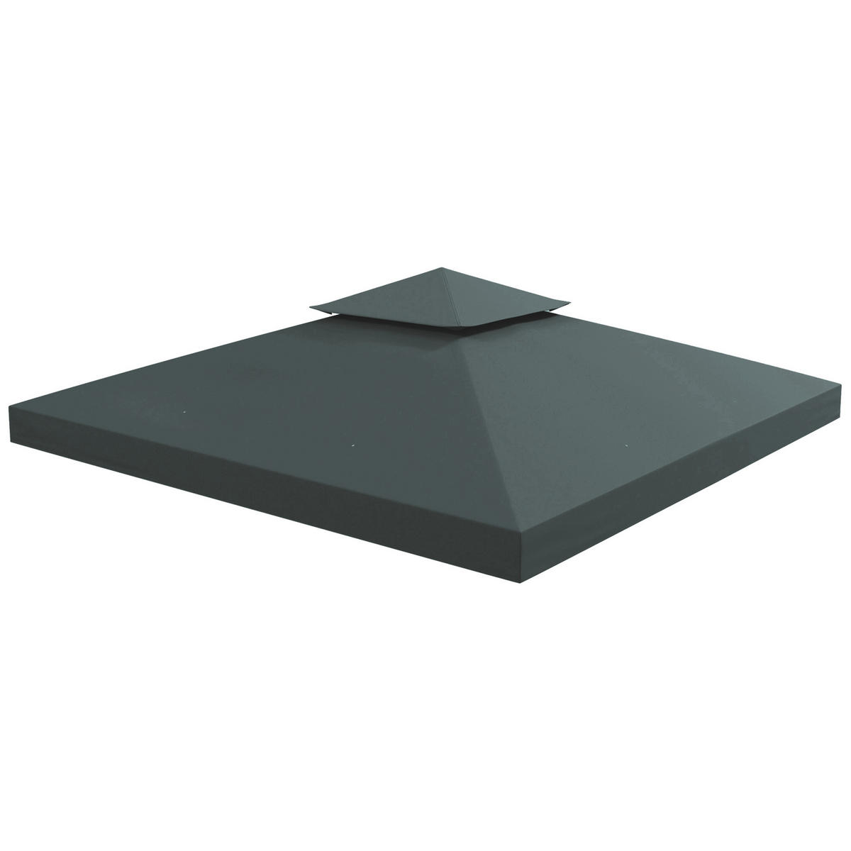 ERSATZDACH für Pavillon 3 x 3 m wasserdicht Pavillondach mit Doppeldach Ablauflöcher, Ersatzbezug Ersatzteile für Gartenpavillon Gartenzelt Kohlegrau - Graphitfarben, Textil (300/18/300cm)
