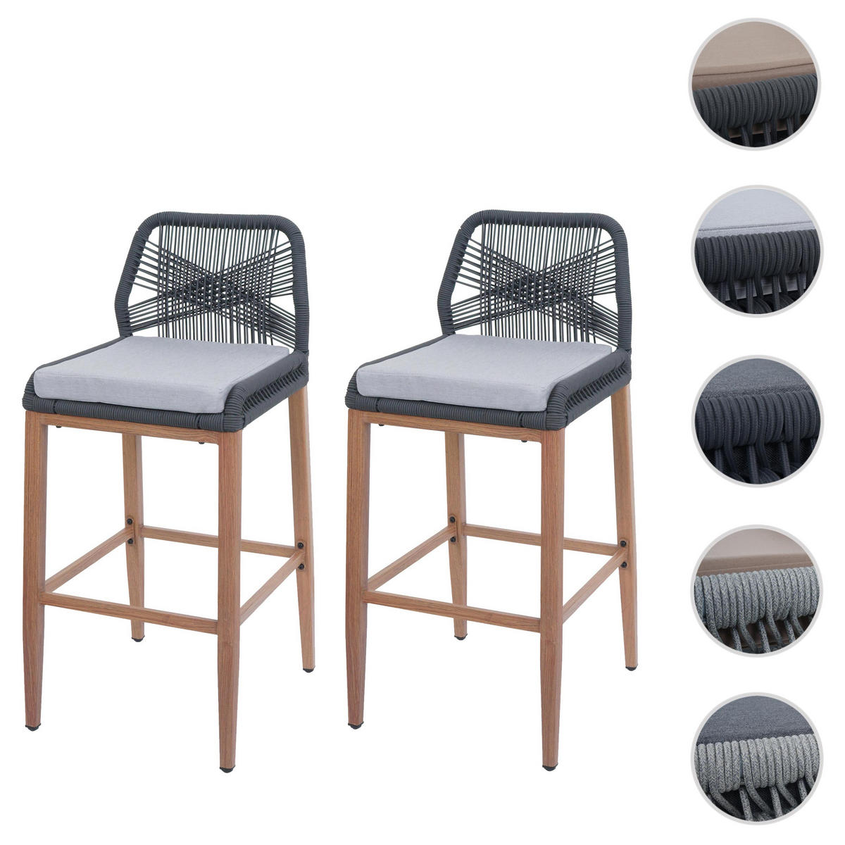 BARSKI STOL Anthracit, svetlo siva - antracit/svetlo siva, kovina (45/101/50cm) - MCW