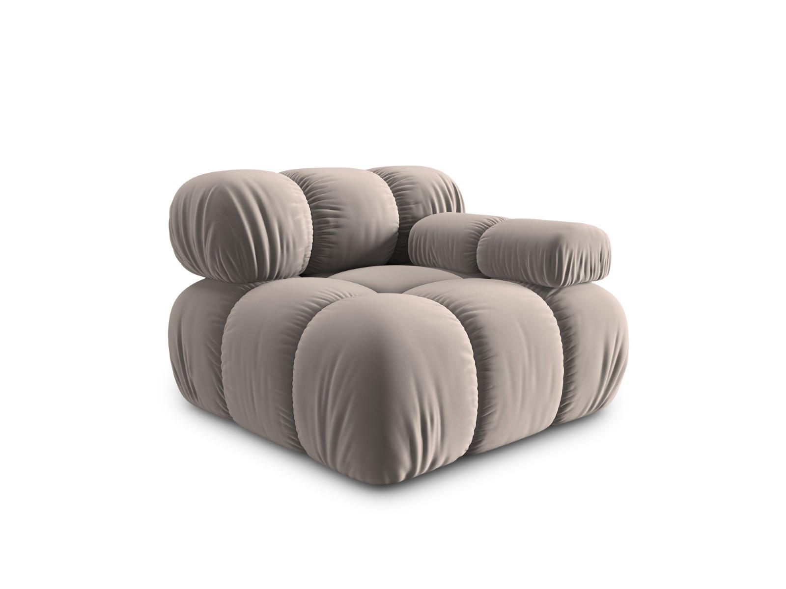 MODUL rechts Bellis aus Samt beige - Beige, Textil (94/70/94cm) - Micadoni