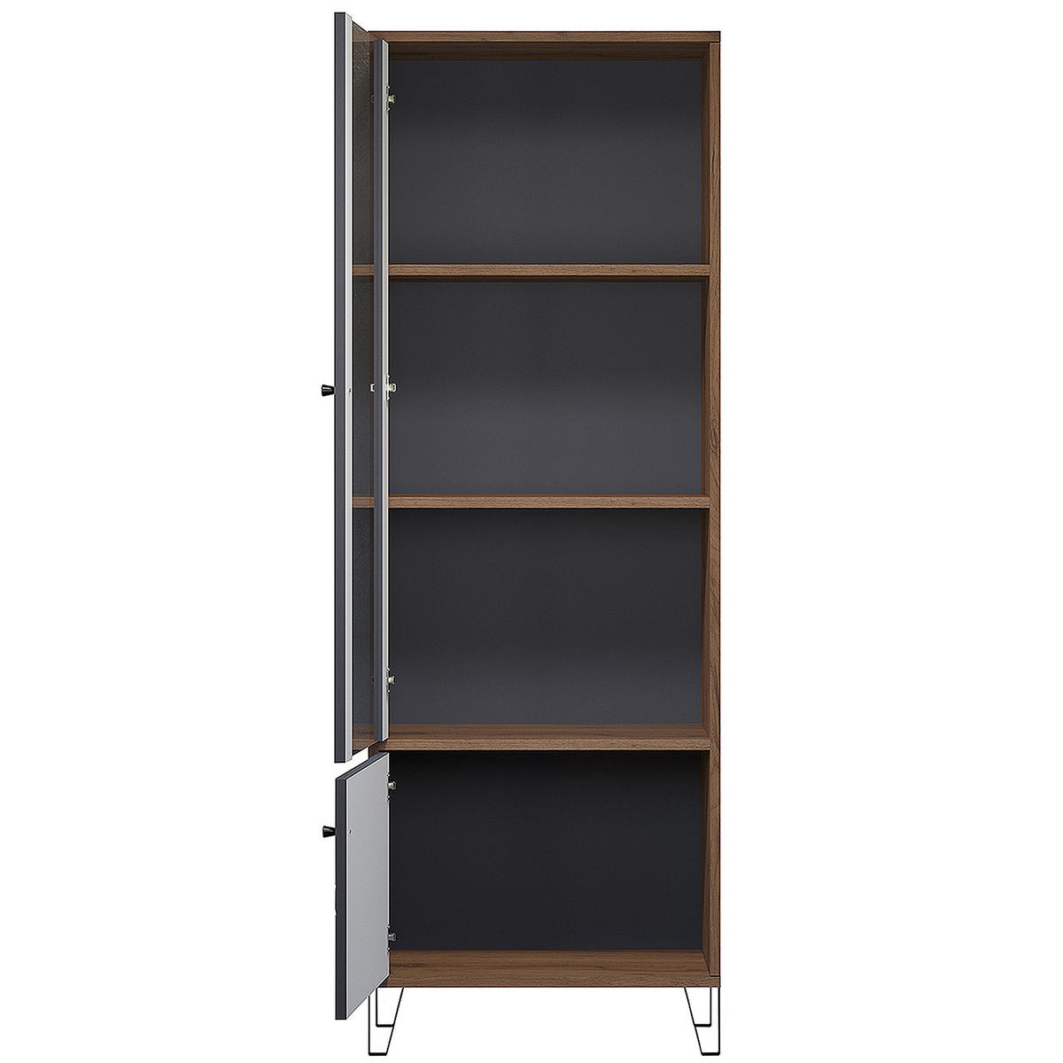 VITRINE Touch Graphitfarben - Graphitfarben, Holzwerkstoff (63/172/40cm) - Trendteam