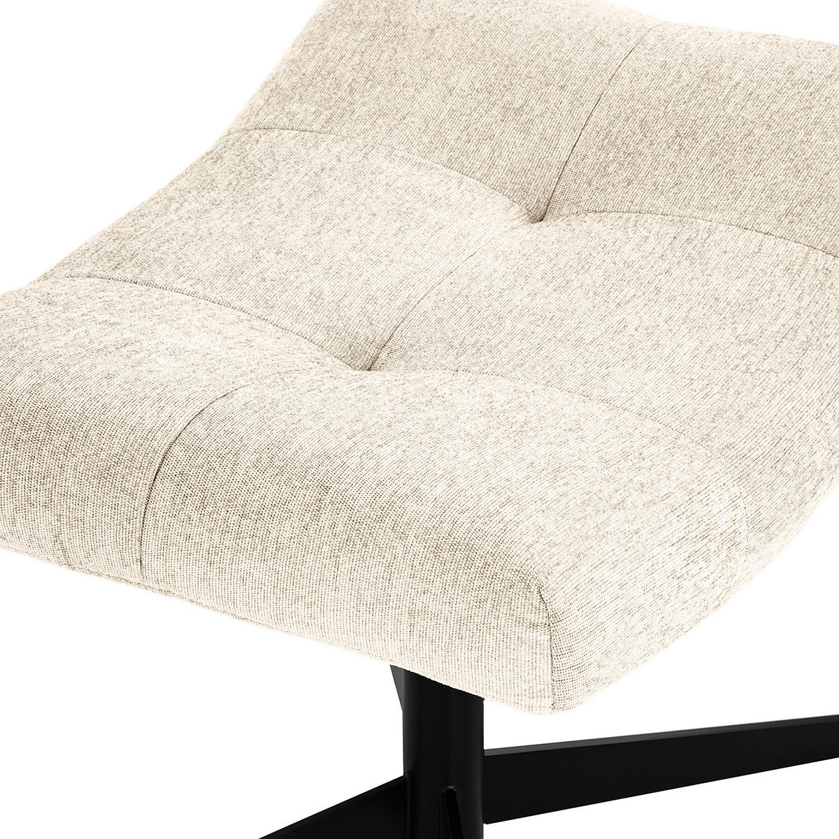 POLSTERHOCKER - Beige/Schwarz, Textil/Metall (67/47/50cm) - home24