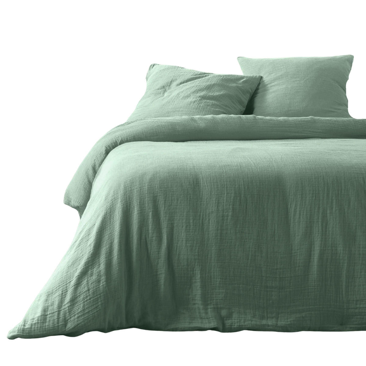 BETTWÄSCHE Angelia 240/220 cm - Grün, Naturmaterialien (220/240cm) - Douceur d´intérieur
