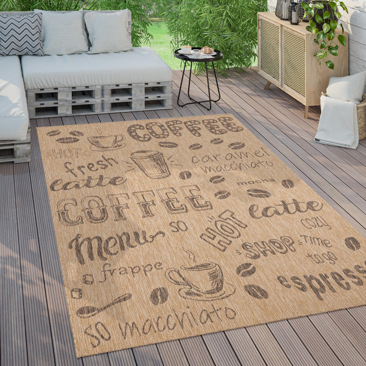 OUTDOORTEPPICH 120/160 cm Kitchen 382 - Beige, Textil (120/160cm) - Paco Home