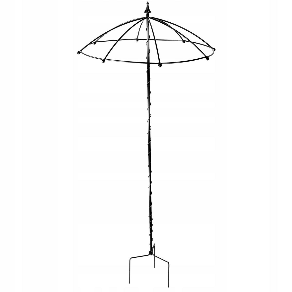GARTENSCHIRM 190 cm - Schwarz, Metall (78/190cm) - KADAX