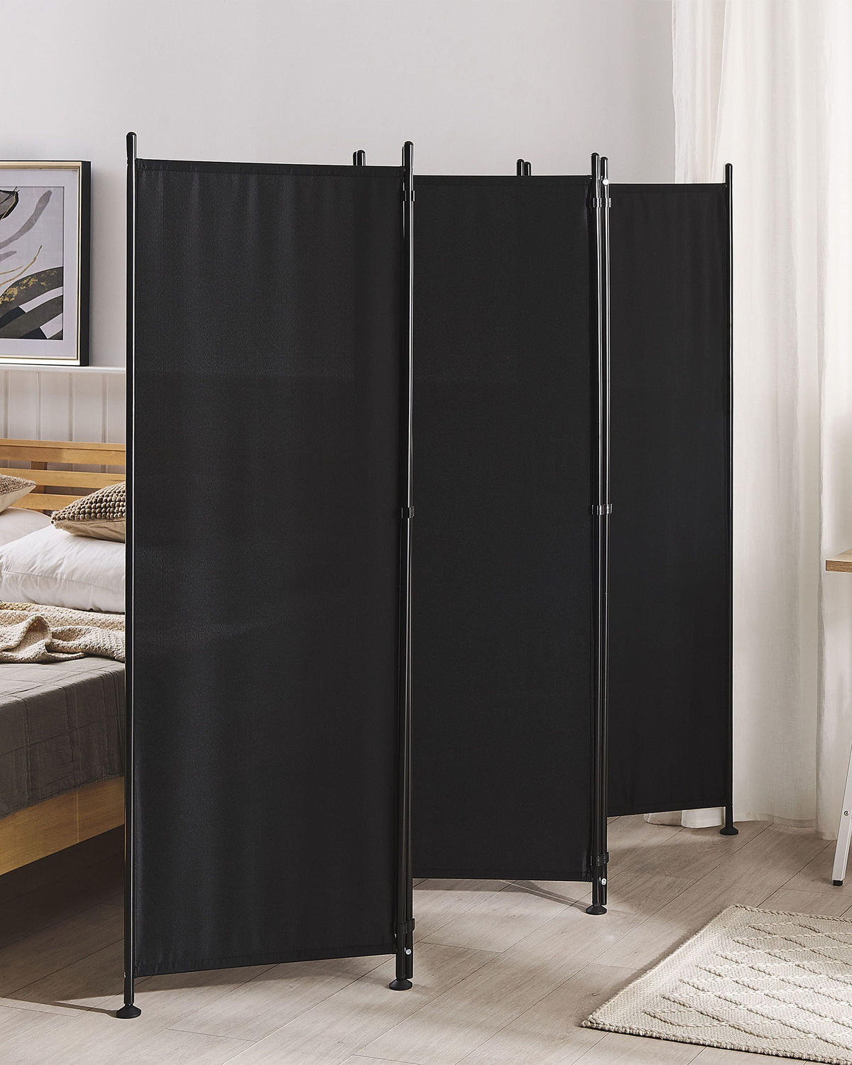 SEPARATOR DE CAMERĂ 5 piese negru 270/170 cm Narni - negru, material textil (267/170/2cm) - Beliani