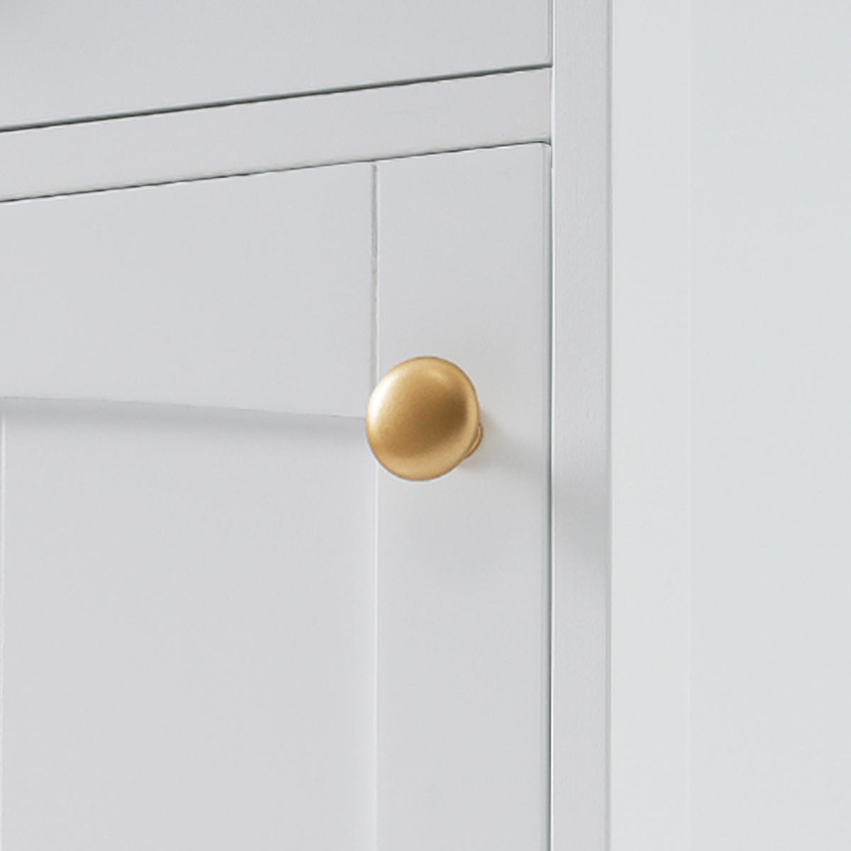 HOCHSCHRANK in Weiß Badezimmerschrank mit Glastüren und Schubladen für Badezimmer, B45/T36/H160 cm - Transparent/Weiß, Holzwerkstoff (45/160/36cm) - STILVORA