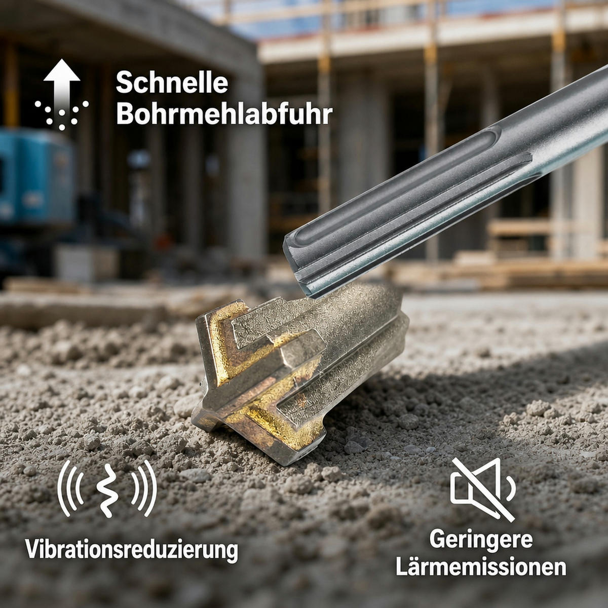 HAMMERBOHRER für SDS-MAX 4-Schneider Ø 20,0mm x 520mm Länge - Silberfarben, Metall (52/2/2cm) - KLASEBO