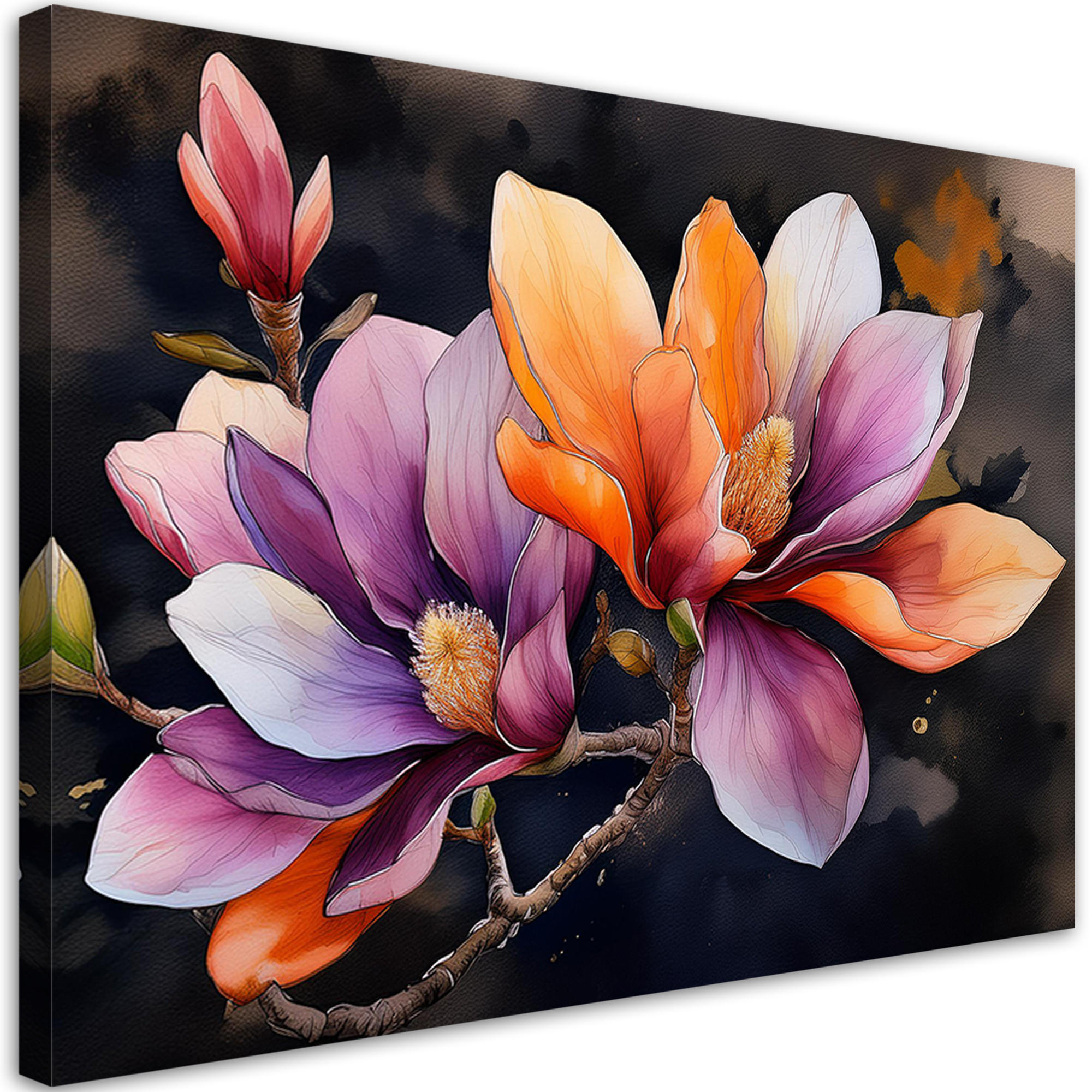 WANDBILD magnolie blume natur - Multicolor, Textil (60/40cm) - Feeby