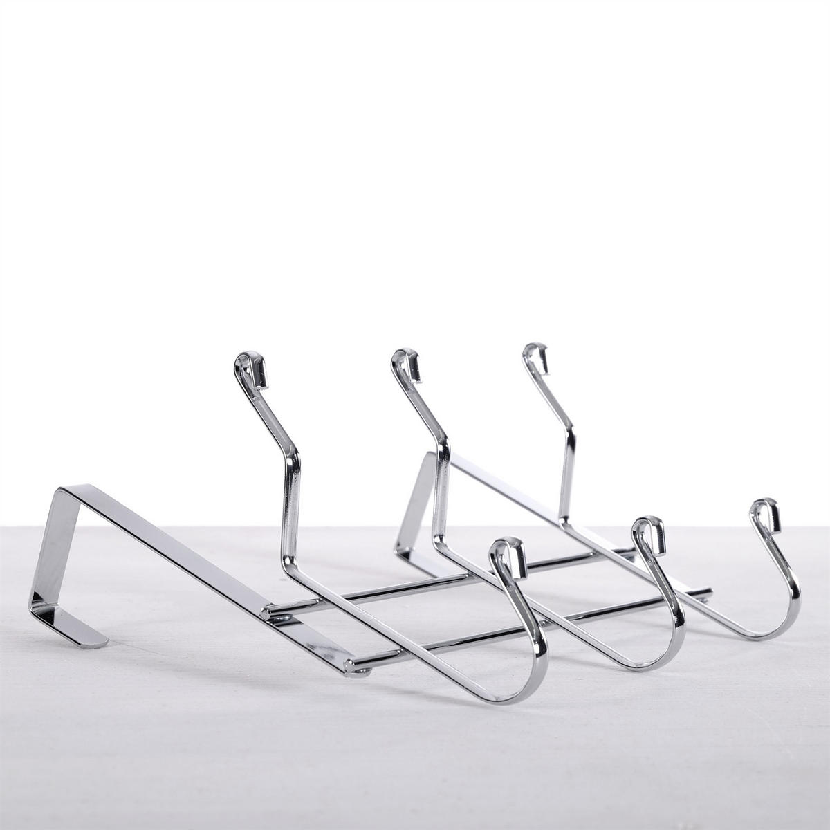 TÜRGARDEROBE PURISTA Metall, für Türen bis 5 cm silber - Silberfarben, Metall (25/21/13cm) - DESIGN DELIGHTS