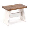 HOCKER SCHEMEL 40 Mahagoni Massivholz 06 weiß-landhaus - Weiß, Holz (40/31/25cm) - DESIGN DELIGHTS