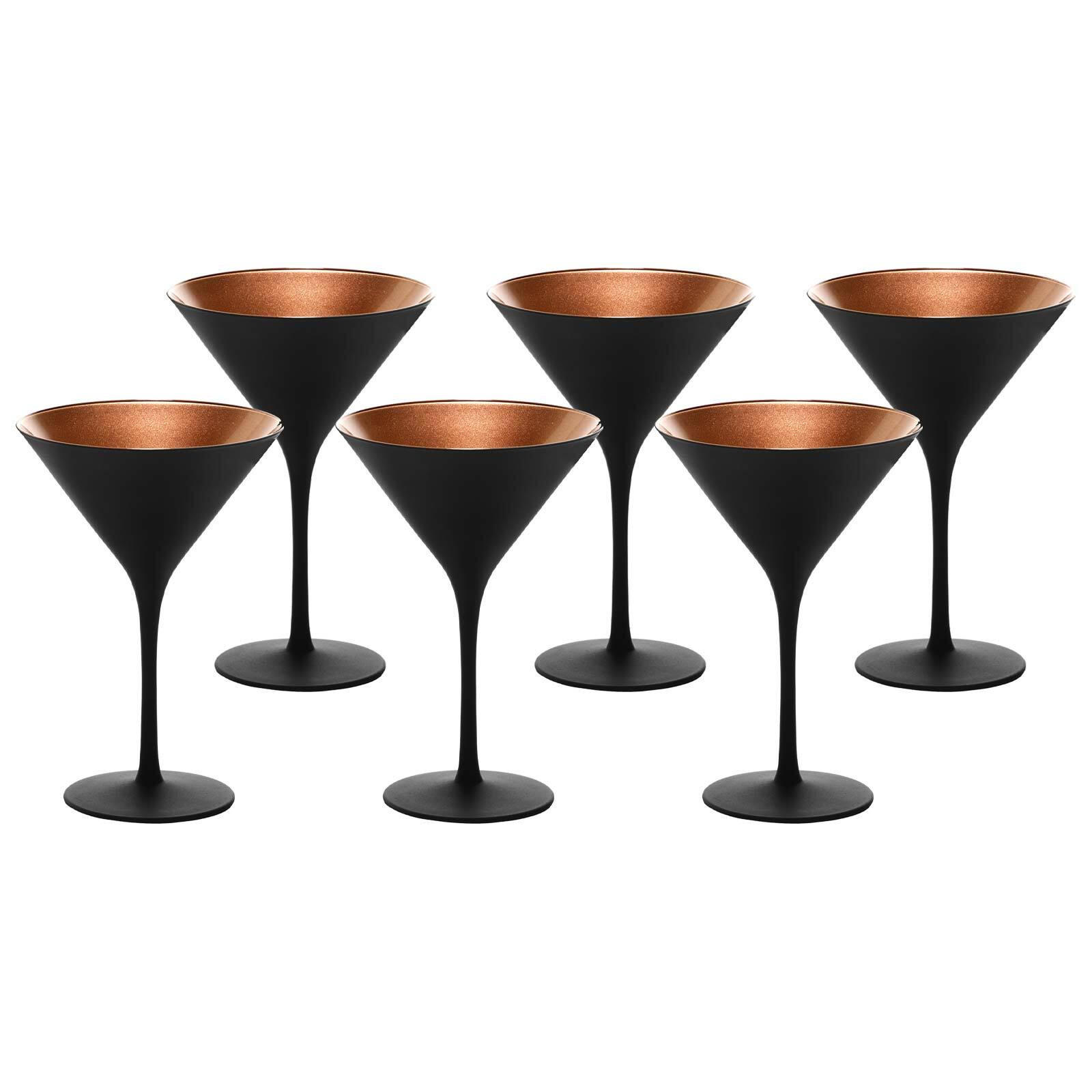 COCKTAILSCHALEN Elements Schwarz-Bronze 240 ml 6er Set - Schwarz/Bronzefarben, Glas (0.24L) - Stölzle Lausitz