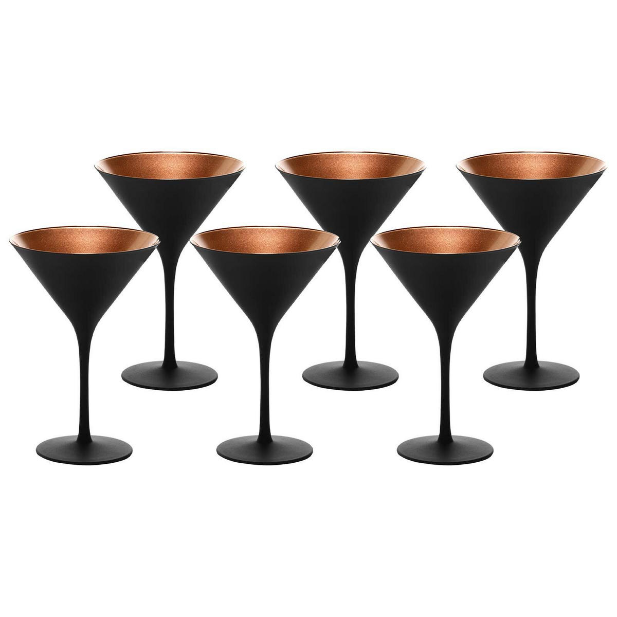 COCKTAILSCHALEN Elements Schwarz-Bronze 240 ml 6er Set - Schwarz/Bronzefarben, Glas (0.24L) - Stölzle Lausitz