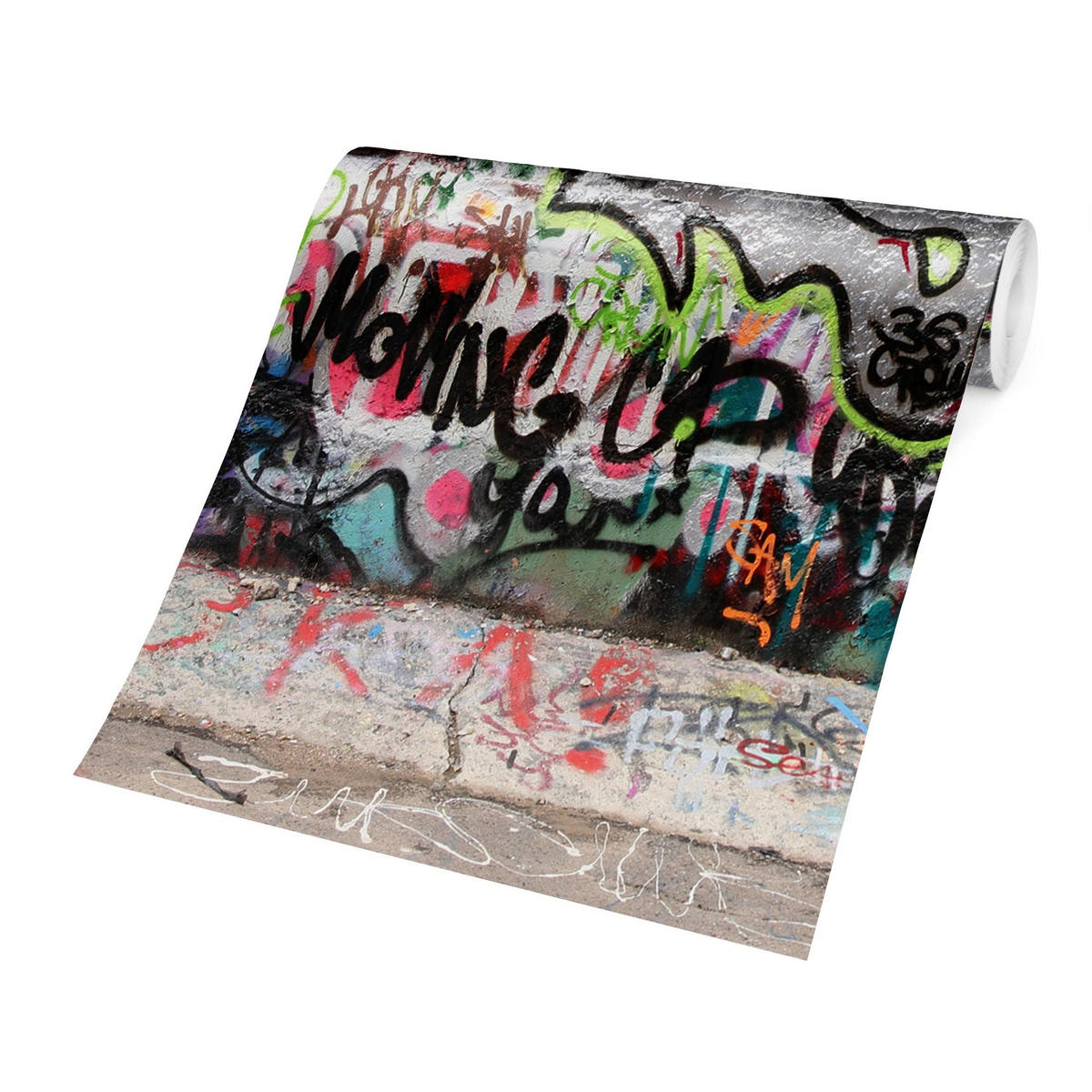 FOTOTAPETE Graffiti 288/190 cm - Blau, Papier (288/190cm) - Bilderwelten