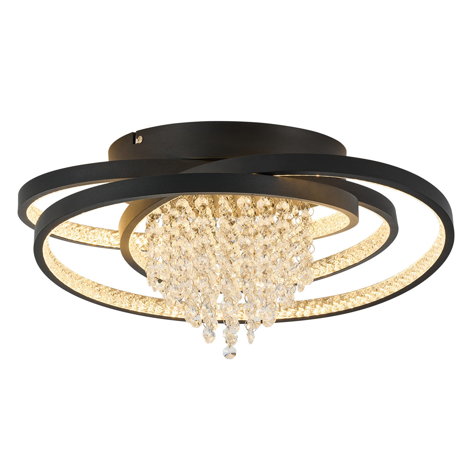 LED DECKENLEUCHTE Mivoris 48/25/20 cm - Schwarz, Metall (48/25/20cm)