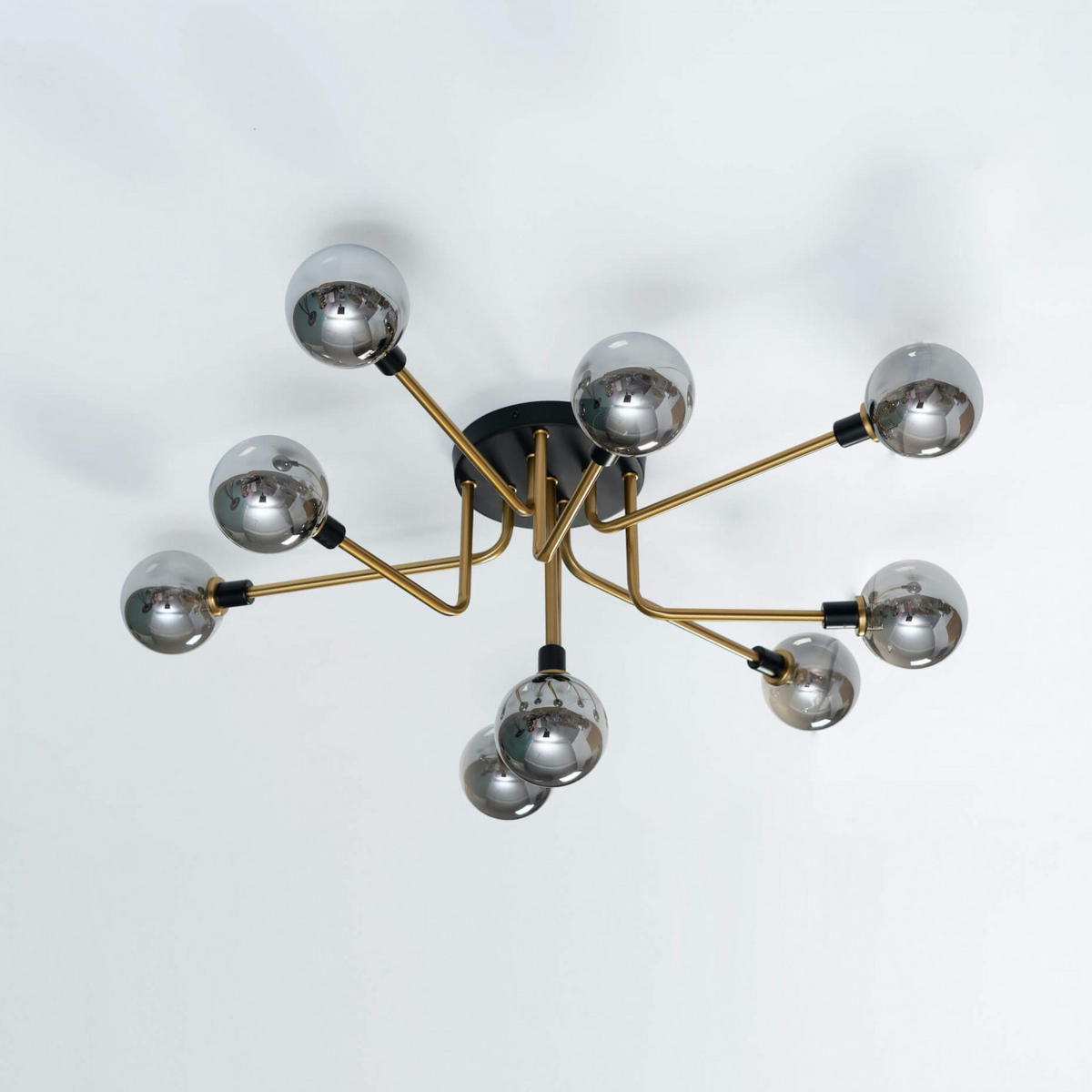 DECKENLEUCHTE Merano, Schwarz und gold, 34cm - Goldfarben, Glas (34/85/34cm) - KOSILUM