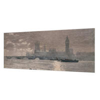 FOTOTAPETE 250x104 cm - Nachtpanorama - Grau, Textil (250/104cm) - Wallfluent