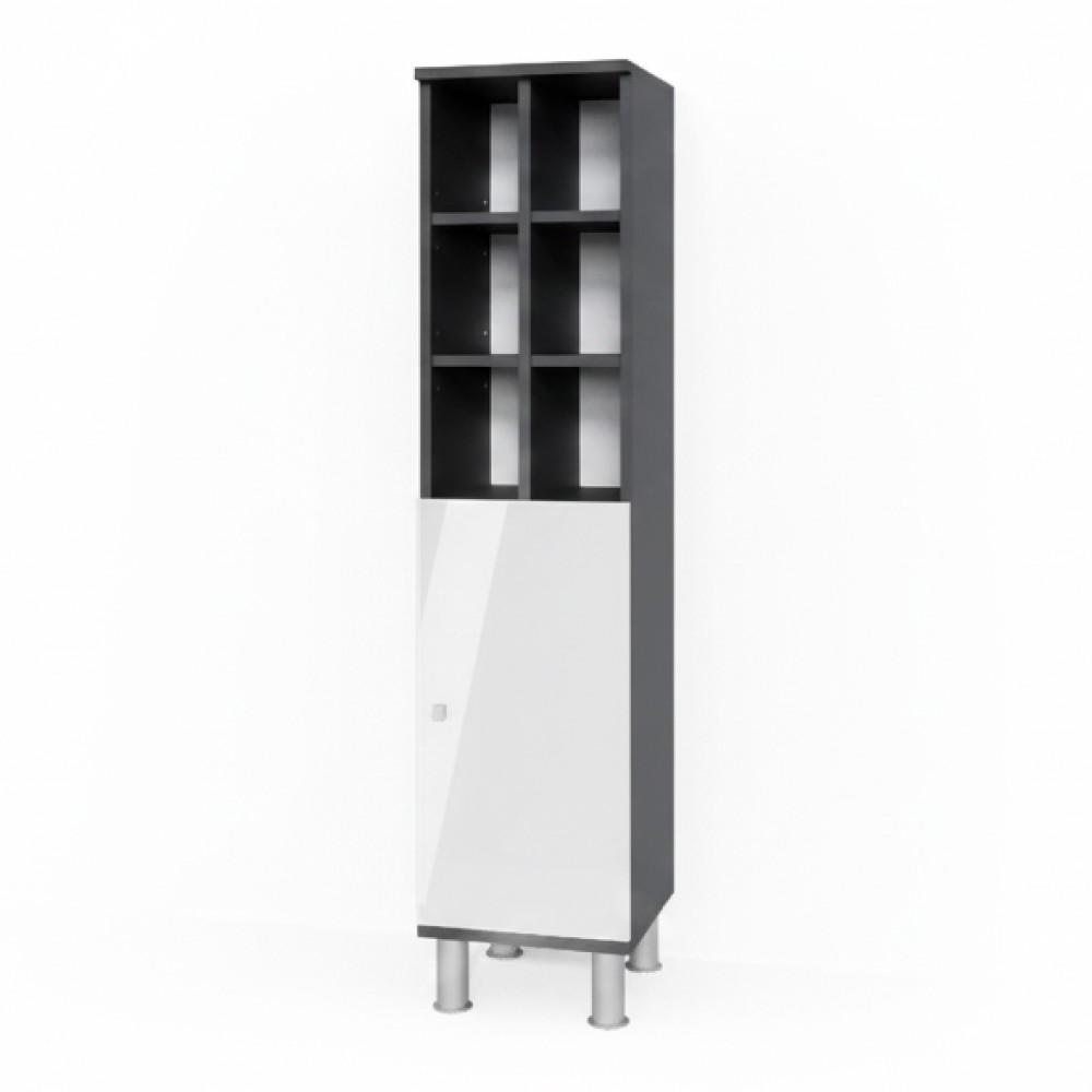Vicco STŘEDNÍ SKŘÍŇKA Fynn Bílá vysoký lesk 30 x 130.6 cm velké dveře