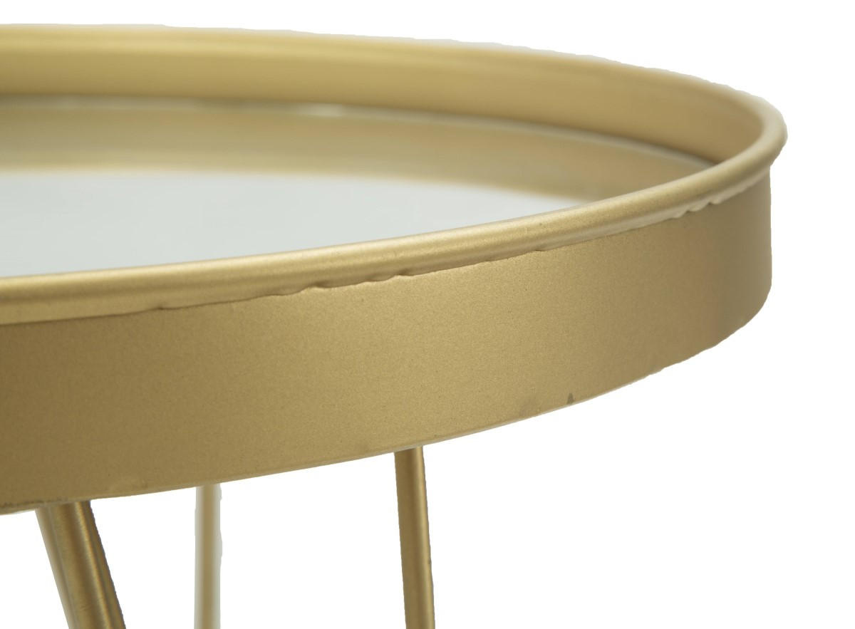 SPIEGELTABLETT mit Füßen 36,5/36,5/22 cm - Goldfarben, Metall (36.5/22cm) - Mauro Ferretti