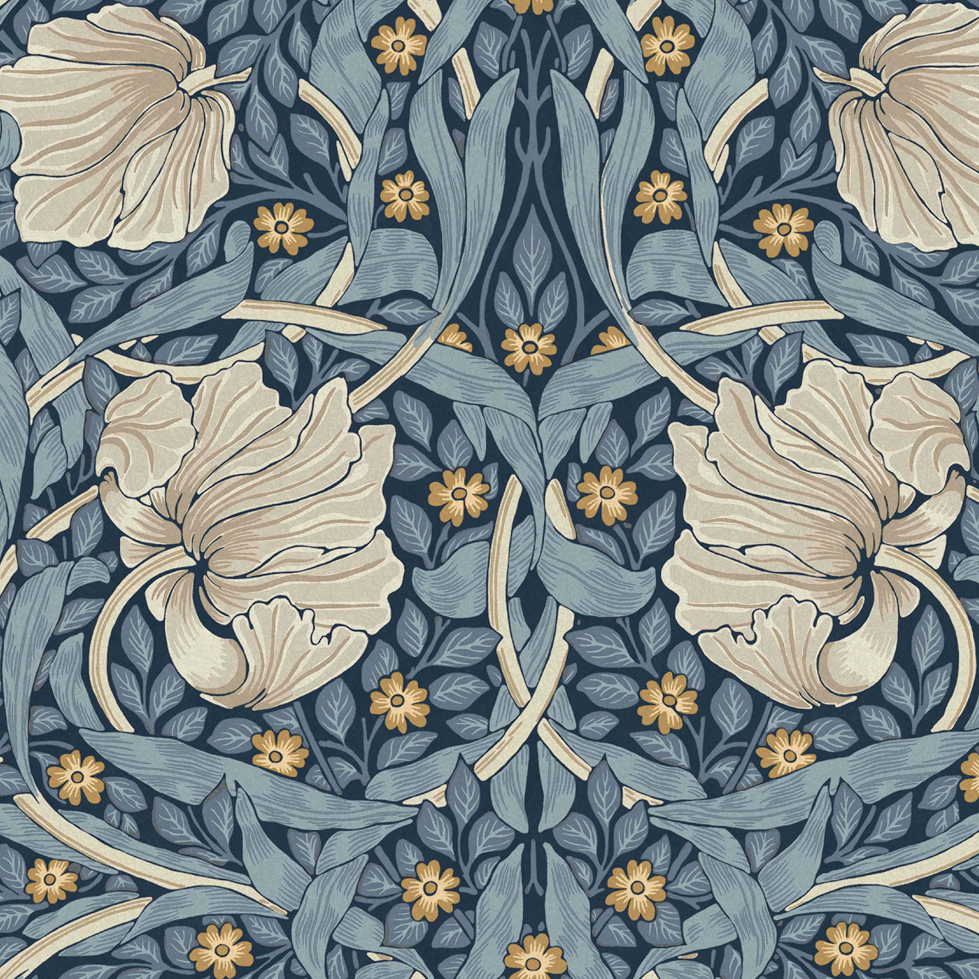 William Morris at Home Vliestapete Blau 52x1000 cm