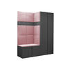 GARDEROBEN-SET Orion III - Graphitfarben/Rosa, Holzwerkstoff/Kunststoff (158/186/46cm) - MIRJAN24
