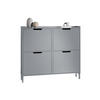 SCHUHSCHRANK Grau - Grau, Holzwerkstoff/Metall (100/91/19cm) - SoBuy