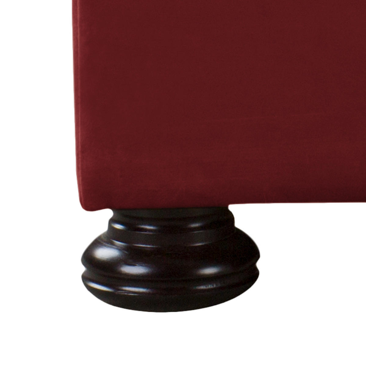 ECKSOFA mit Longchair - Samt - Rot, Holz/Textil (302/166cm) - home24