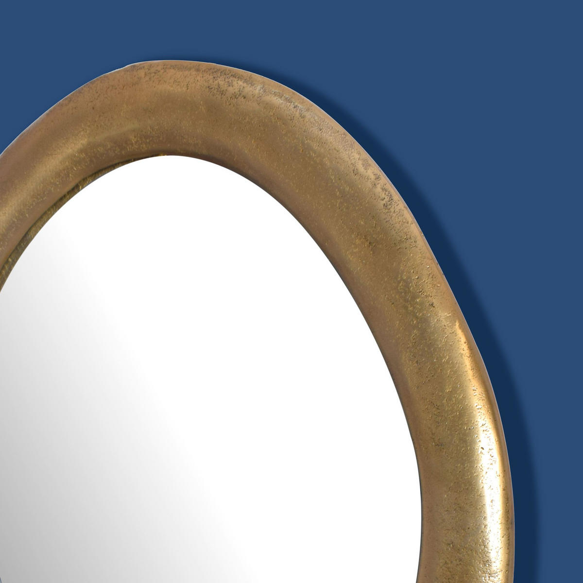 WANDSPIEGEL Oval Metall Gold 50x71 cm Modern - Goldfarben, Glas (50/71/3cm) - KADIMA DESIGN