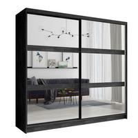 SCHWEBETÜRENSCHRANK Togo Portland Esche dunkel 230 / 62 / 215cm - Eschefarben/Schwarz, Holz/Holzwerkstoff (230/215/62cm) - Feldmann-Wohnen