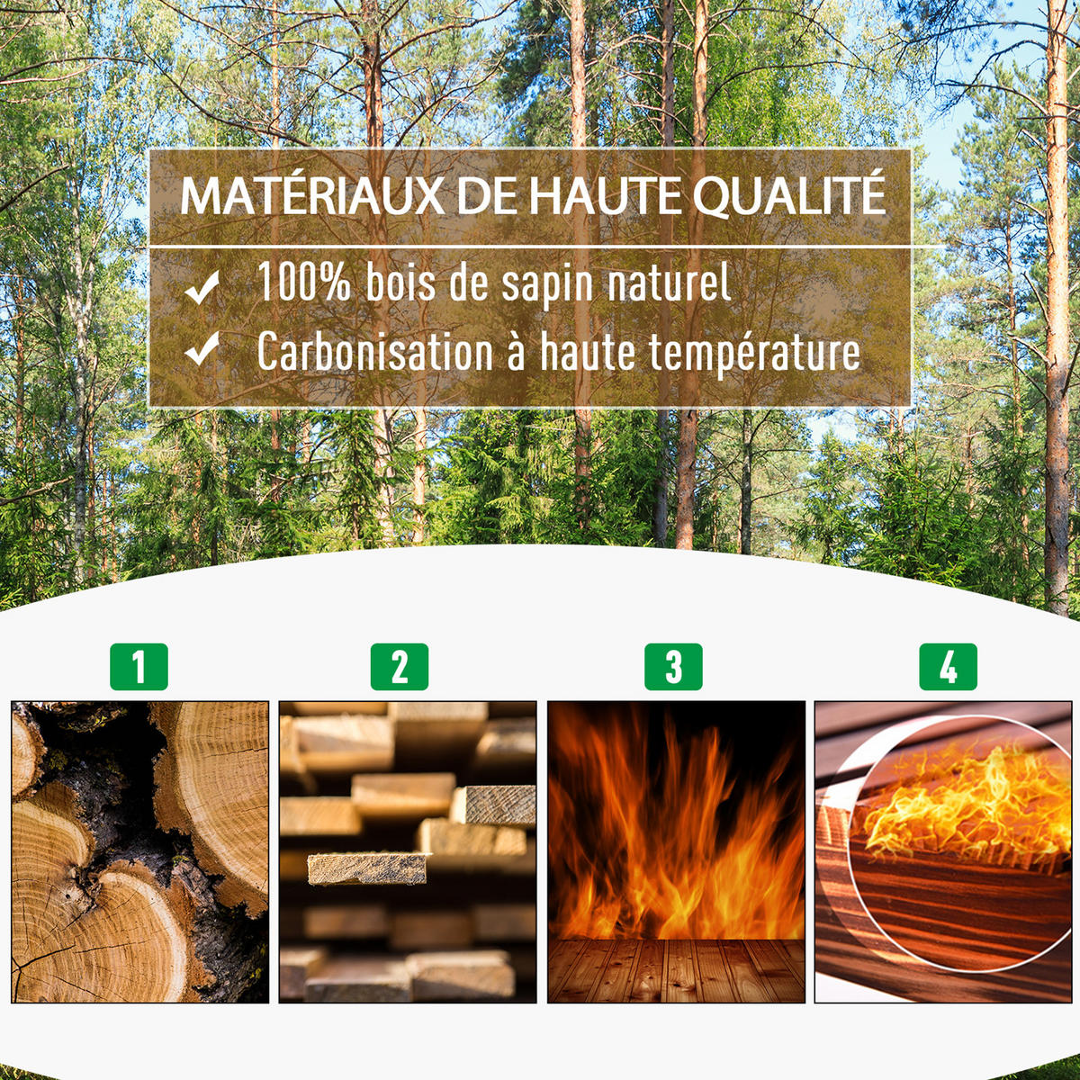 HOCHBEET DE-12162 mit Rankgitter 64/28/75 cm mit Bewässerung Natur - Braun, Holz (64/75/28cm) - ComfortXL