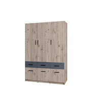 DREHTÜRENSCHRANK LUGERN 136/197,6/53,6cm 3-türig Eiche Wellington - Eichefarben, Holzwerkstoff (136/197.6/53.6cm) - MASSENO