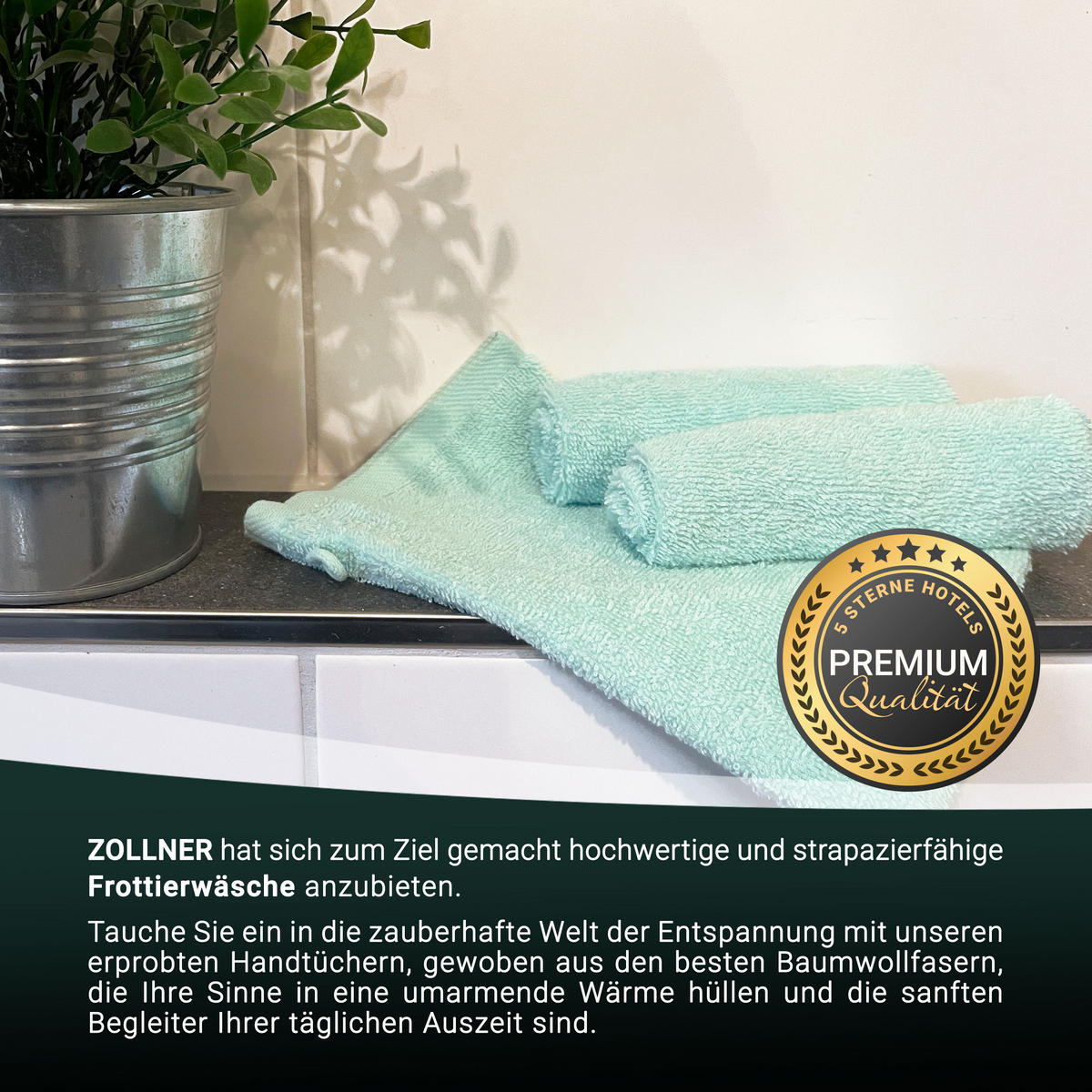 WASCHHANDSCHUH, 10er-Set, 16x21 cm, 100% Baumwolle, Grün - Grün, Textil (16/21cm) - Zollner