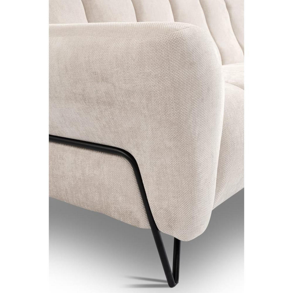 SITZGARNITUR Volare Sofas+Sessel, ohne Schlaffunktion, Hellbeige - Beige, Textil/Metall (220/83/98cm) - Beautysofa