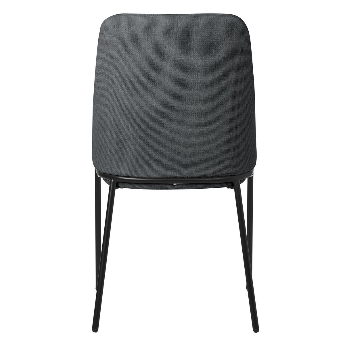 ESSZIMMERSTUHL 6er Set Anthrazit mit Stoffbezug - Anthrazit/Schwarz, Textil/Metall (49/94/62cm) - ML-DESIGN