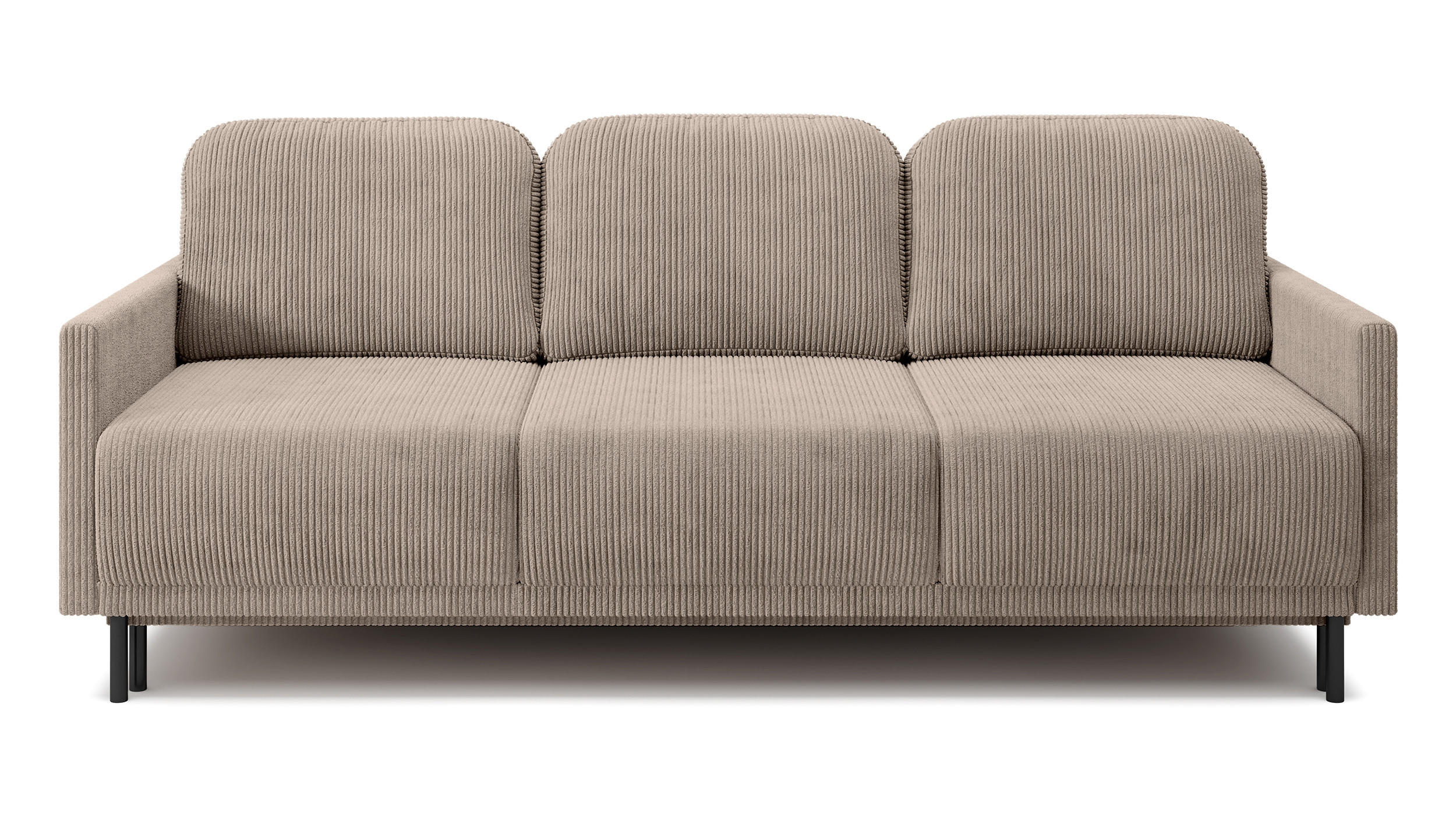 SCHLAFSOFA Hamiel Beige Cordbezug 212 cm - Beige/Schwarz, Holz/Textil (212/87/97cm) - Selsey