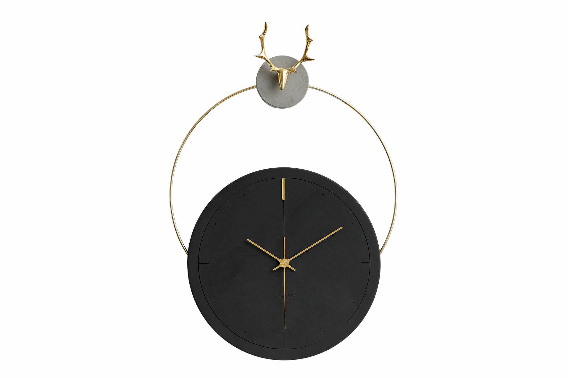 WANDUHR Design Schwarz 45/65 cm - Schwarz, Holzwerkstoff/Metall (1.89/65/2cm) - ONZENO