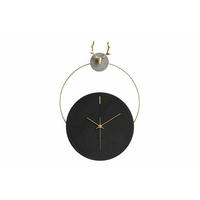 WANDUHR Design Schwarz 45/65 cm - Schwarz, Holzwerkstoff/Metall (45/65/2cm) - ONZENO