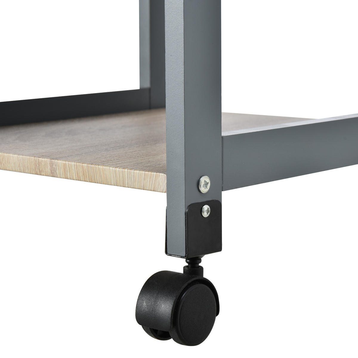 SERVIERWAGEN DE-17080 Grau & Hell-Eiche - Grau, Holzwerkstoff (37/76/37cm) - ComfortXL