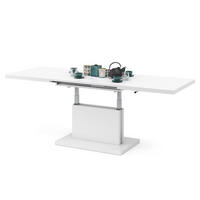 COUCHTISCH rechteckig Weiß matt ausziehbar höhenverstellbar - Weiß, Holzwerkstoff (80/120/56cm) - designimpex
