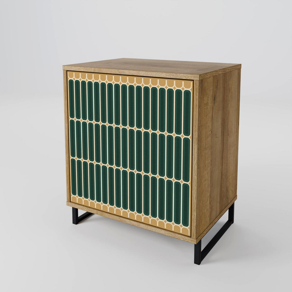 SIDEBOARD ILUSION GATE, Eichefarben, 57,5x42x57,5 cm, Ohne Füße - Eichefarben/Multicolor, Holzwerkstoff (57.5/57.5/42cm) - SpaceRebels