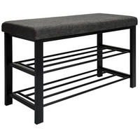SCHUHREGAL mit 2 Ebenen, 32/81/46 cm, Grau - Grau, Kunststoff (32/46/81cm) - Dunedesign