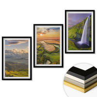 WANDBILDER 3er-Set - 40x60 cm Schwarzer Rahmen - Gebirgsflüsse, Wasserfälle, Natur - Schwarz, Kunststoff (40/60cm) - ArtPrintCave