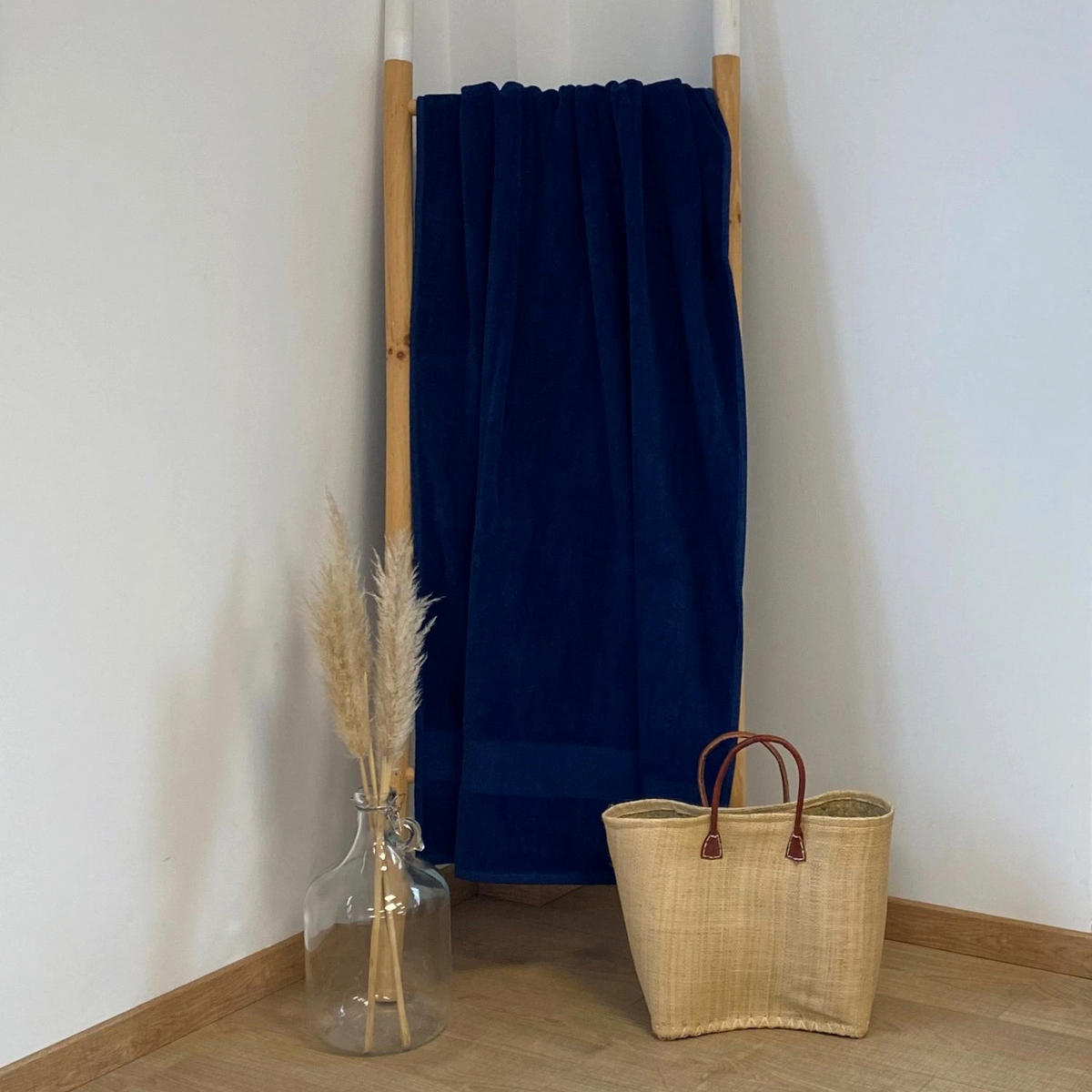 BADETUCH Velours uni Classy Navy 90x180 500g/m² - Blau, Textil (90/180cm) - LE COMPTOIR DE LA PLAGE