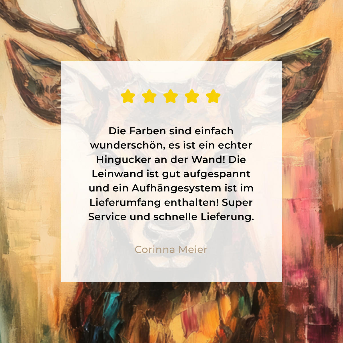 LEINWANDBILD Hirsch - Gemalt - Geweih - Braun 30x40 cm - Haselnussfarben, Textil (30/40cm) - MuchoWow